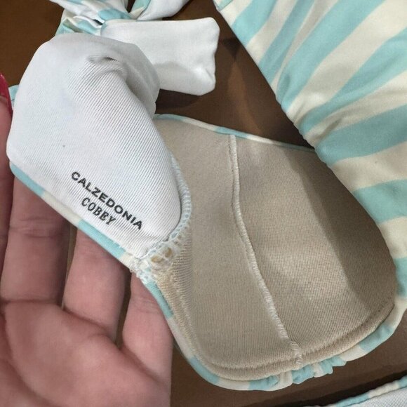 Calzedonia Cobby Blue Stripe Bikini Size Small? See Measurements Adjustable - Picture 6 of 9